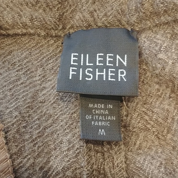 Eileen Fisher Wool Wide Leg Crop Pants Cuff M - Picture 7 of 8